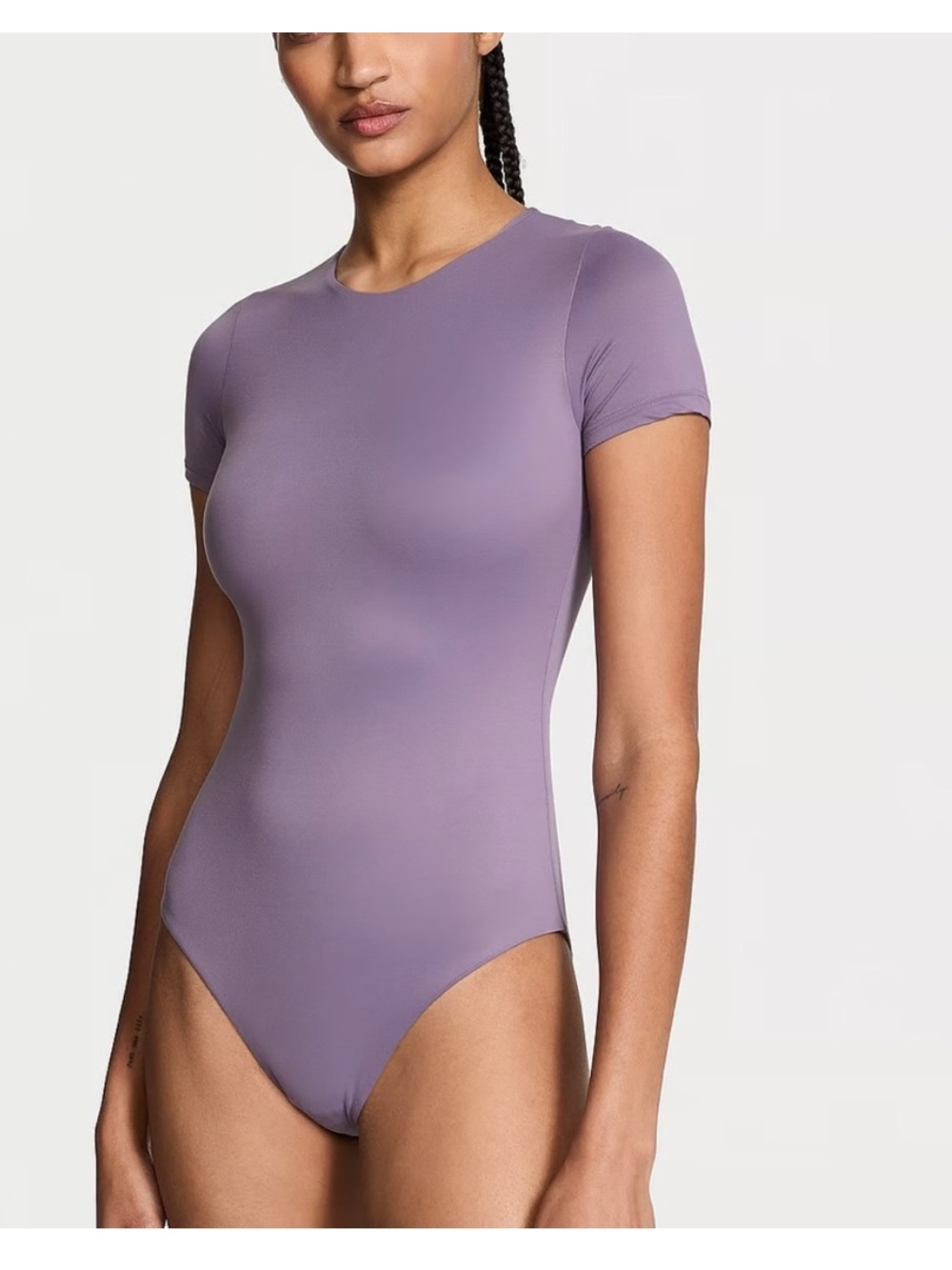 Short Sleeve Lavender Bodysuit Top - Women